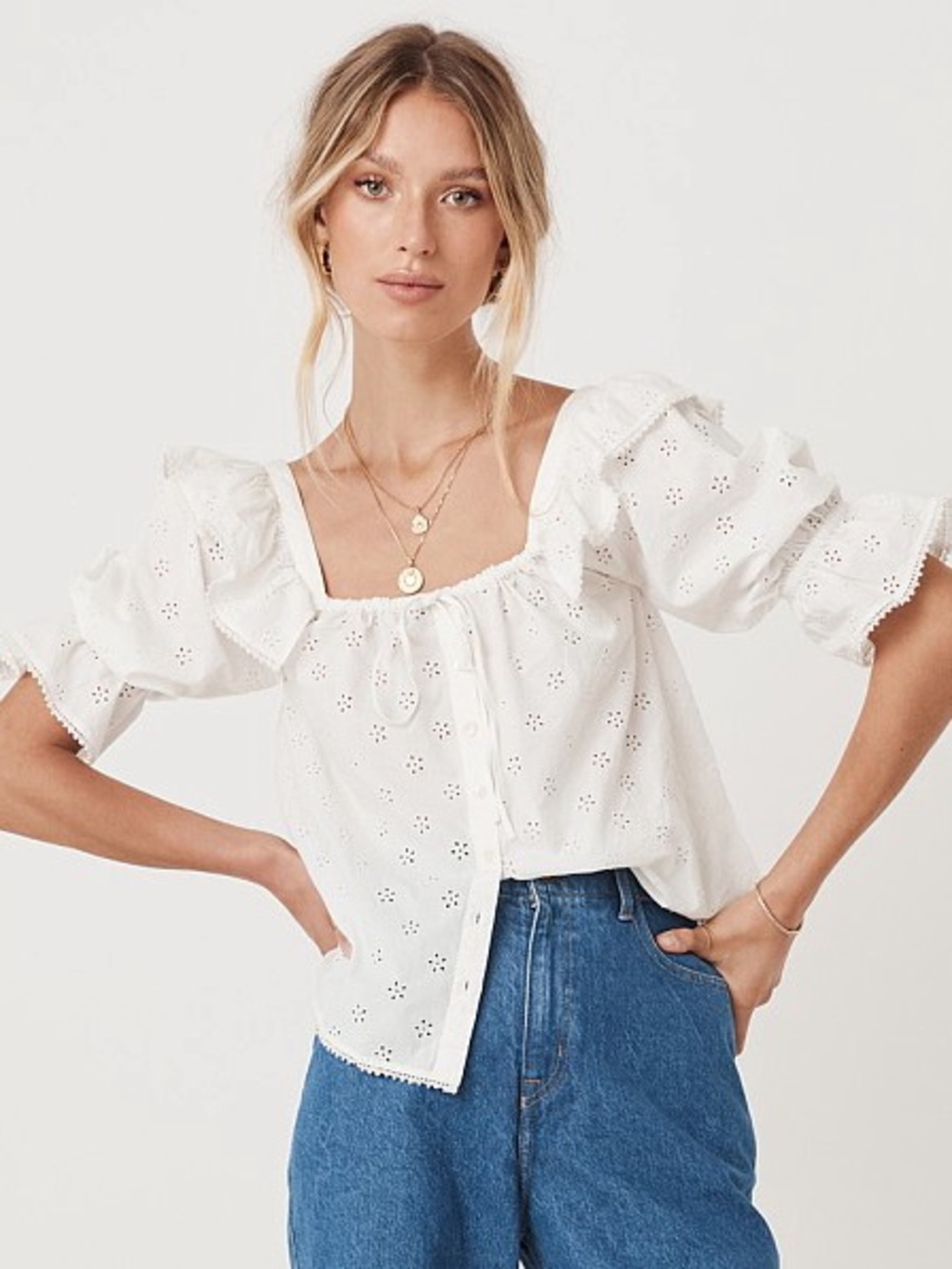 Spell Bo Prairie blouse in white